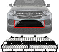 Front Bumper Center Grille Black Plastic Direct Replacement Compatible With 2016-2019 Mercedes Benz GLE-CLASS / 2017-2019 GLS450 GLS550 MB1036159 292885512228