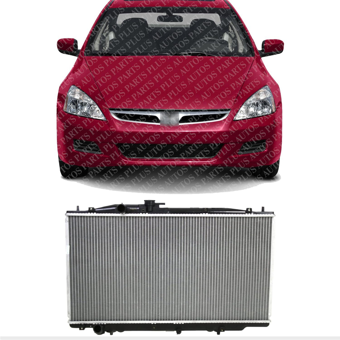 Front Radiator Aluminum Core Direct Replacement Compatible With 2003-2007 Honda Accord HO3010191 19010RCAA53
