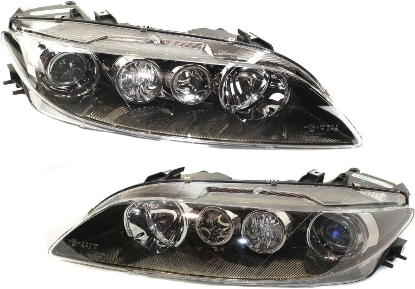 Set Of 2 Front Head Light Halogen Lens And Housing Left Driver & Right Passenger Side Direct Replacement Compatible With 2006-2008 Mazda 6 GP7A510L0B-PFM GP7A510K0B-PFM