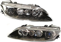Set Of 2 Front Head Light Halogen Lens And Housing Left Driver & Right Passenger Side Direct Replacement Compatible With 2006-2008 Mazda 6 GP7A510L0B-PFM GP7A510K0B-PFM