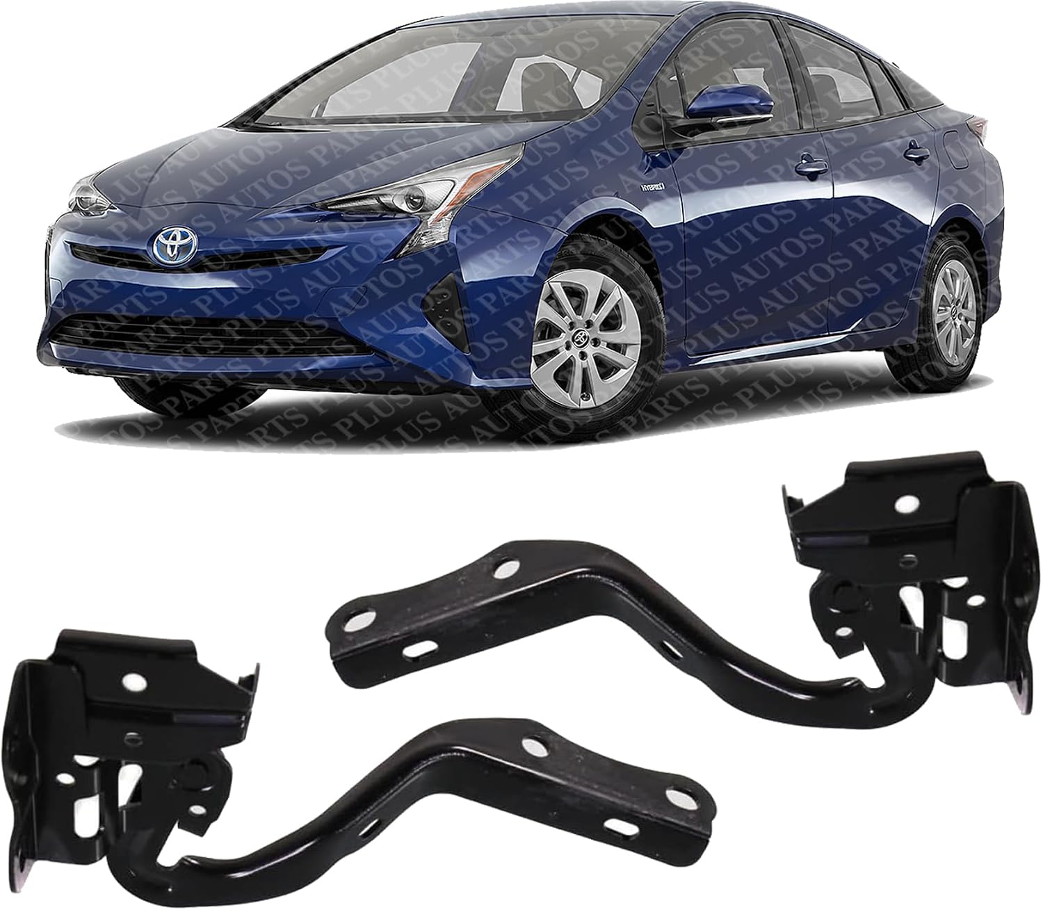 Set of 2 Front Hood Hinge Steel Right Passenger & Left Driver Side Direct Replacement Compatible with 2016-2022 Toyota Prius / 2017-2022 Prime TO1236231 TO1236232 5341047130