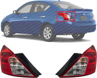 Set Of 2 Tail Light Outer Assembly Plastic Left Driver & Right Passenger Side Direct Replacement Compatible With 2012-2019 Nissan Versa NI2801194 NI2800194 265503AN0A 265553AN0A