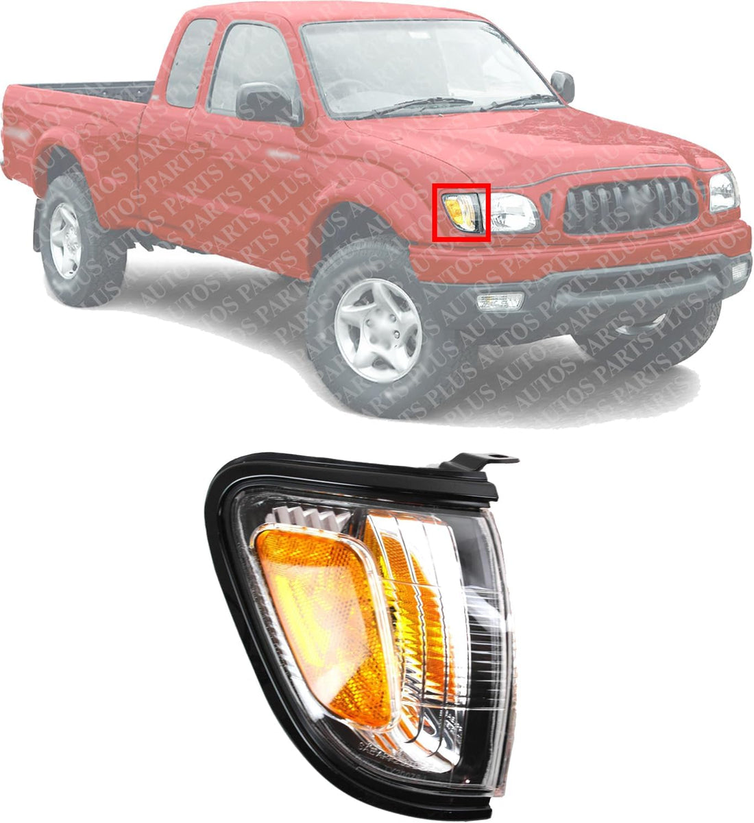 Front Corner Light Assembly Right Passenger Side Direct Replacement Compatible With 2001-2004 Toyota Tacoma TO2521163 8161004090C0