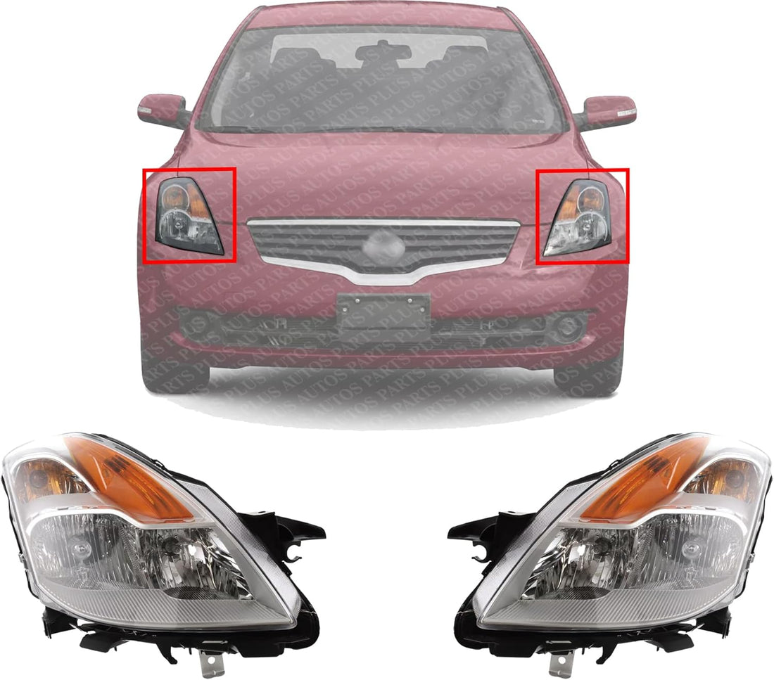 Set Of 2 Front Headlight Assembly Right Passenger & Left Driver Side Direct Replacement Compatible With 2008-2009 Nissan Altima NI2502176 NI2503176 26060JB10A 26010JB10A