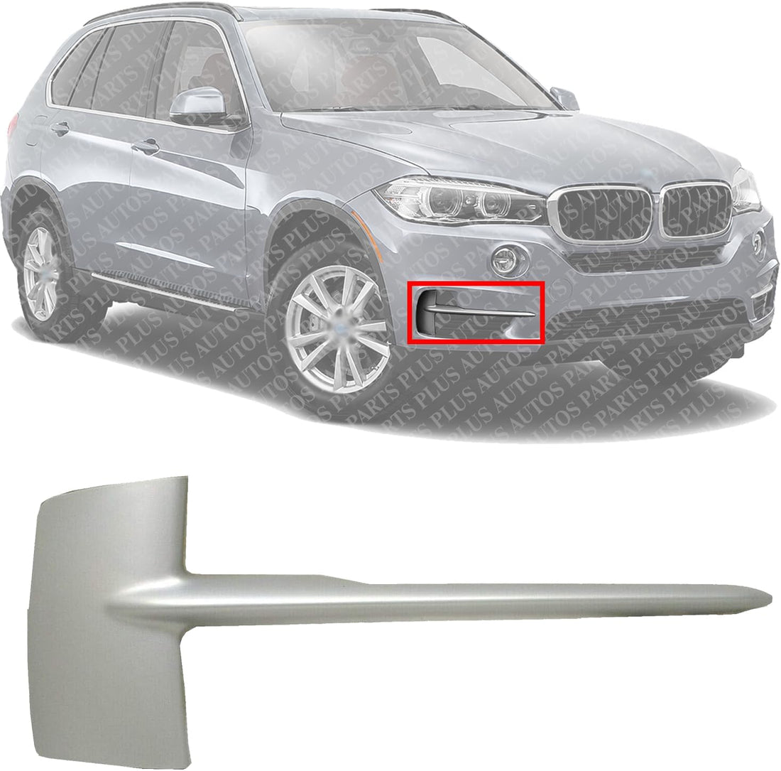 Front Bumper Molding Primed Right Passenger Side Direct Replacement Compatible With 2014-2018 BMW X5 BM1039152 51117303114