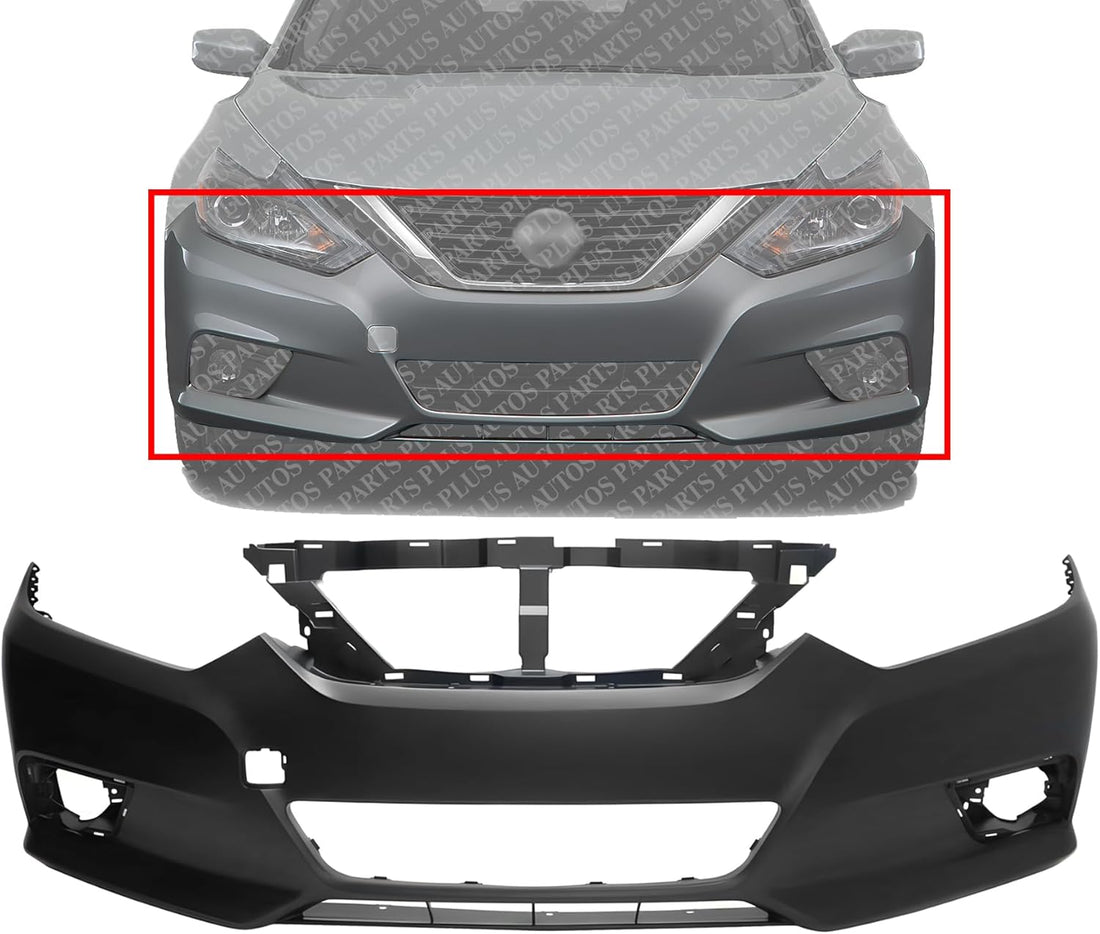 AUTOS PARTS PLUS Front Bumper Cover Primed Direct Replacement Compatible With 2016-2018 Nissan Altima NI1000311 620229HS0H