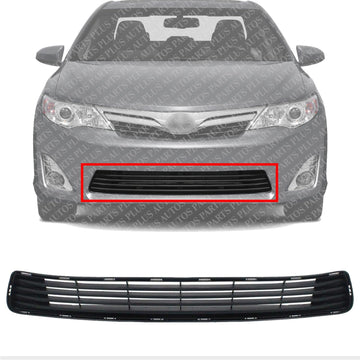 Front Bumper Grille Textured Black Plastic Direct Replacement Compatible With 2012-2014 Toyota Camry TO1036128 5311206200