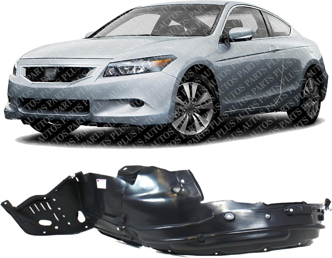 Front Fender Liner Left Driver Side Direct Replacement Compatible With 2008-2012 Honda Accord HO1248131 74150TE0A01