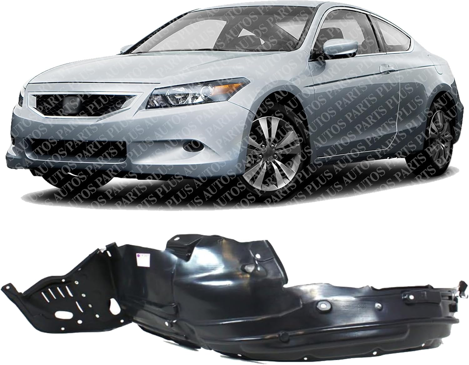 Front Fender Liner Left Driver Side Direct Replacement Compatible With 2008-2012 Honda Accord HO1248131 74150TE0A01