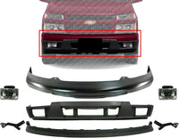 AUTOS PARTS PLUS Front Bumper Steel With Brackets + Lower Valance + Extension Textured + Fog Light Right Passenger & Left Driver Side Direct Replacement Compatible With 2004-2012 Chevrolet Colorado