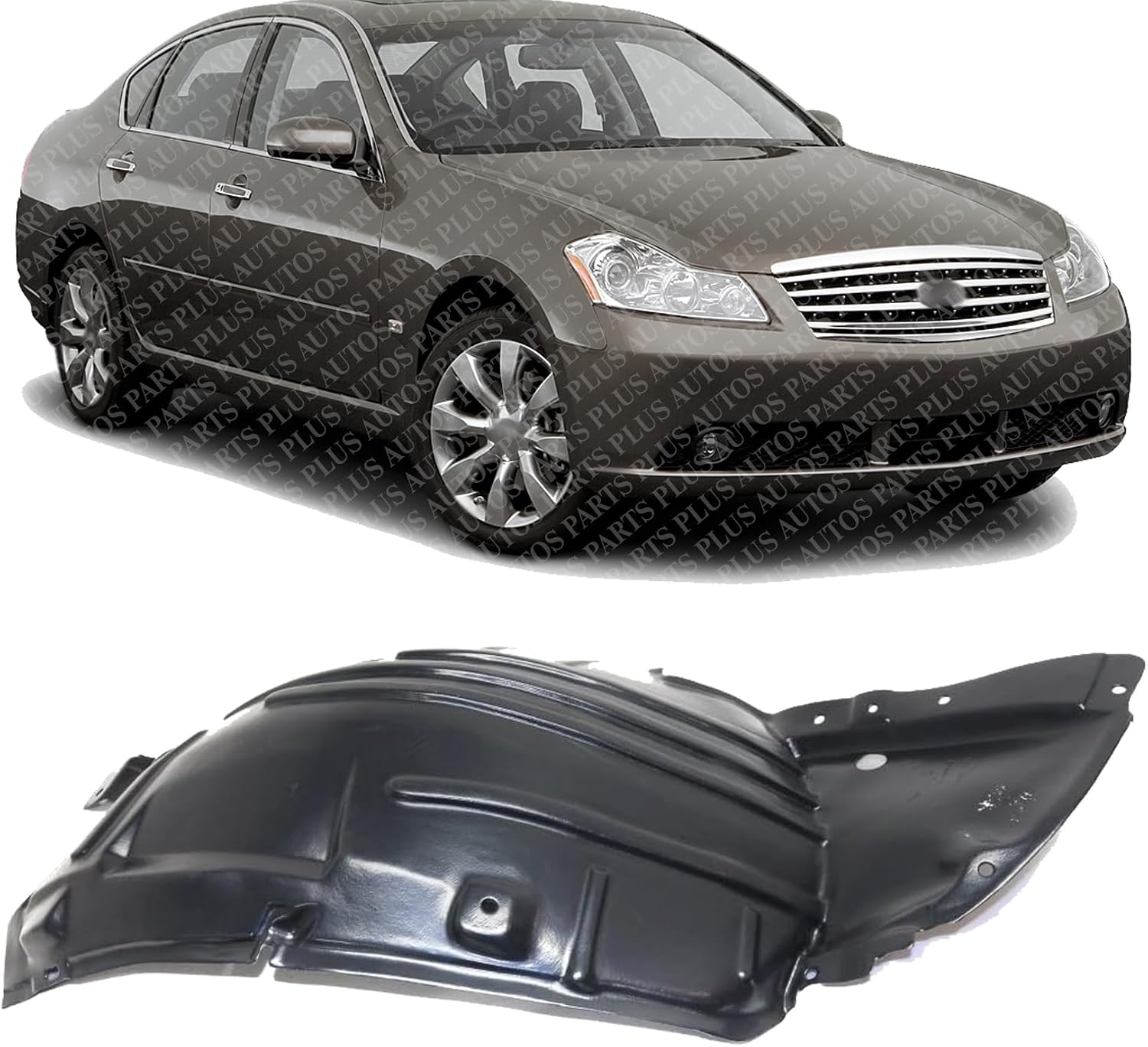 Front Section Fender Liner Right Passenger Side Direct Replacement Compatible With 2006-2007 Infiniti M35 IN1251110 63844EG000