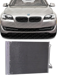 Front A/C Condenser Aluminum Core Direct Replacement Compatible With 2011-2016 BMW 550i / 2012-2019 6-Series BM3030128 64536805452