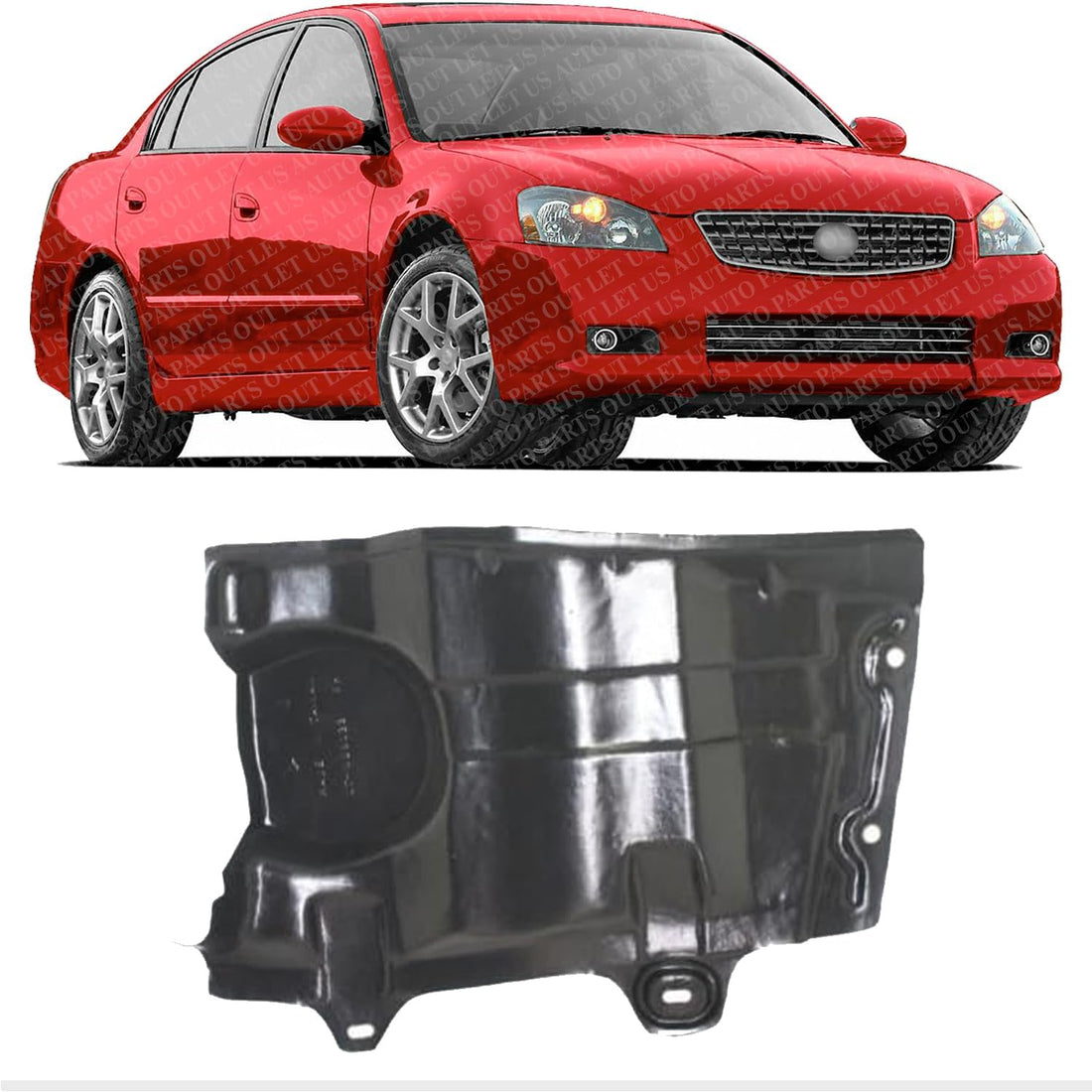 Front Engine Splash Shield Under Cover Right Passenger Side Direct Replacement Compatible with 2002-2006 Nissan Altima NI1228117 648383Z800