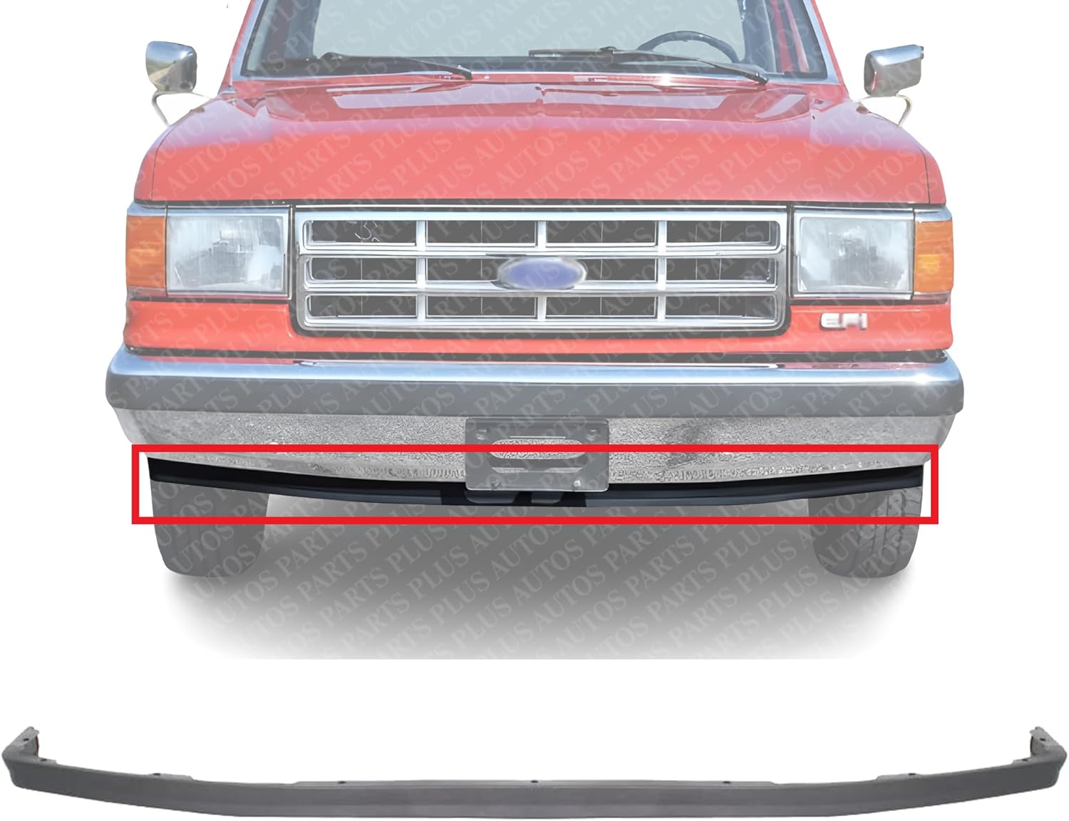 Front Lower Valance Air Dam Deflector Plastic Direct Replacement Compatible with 1987-1991 Ford Bronco FO1093101 E7TZ15001A06A