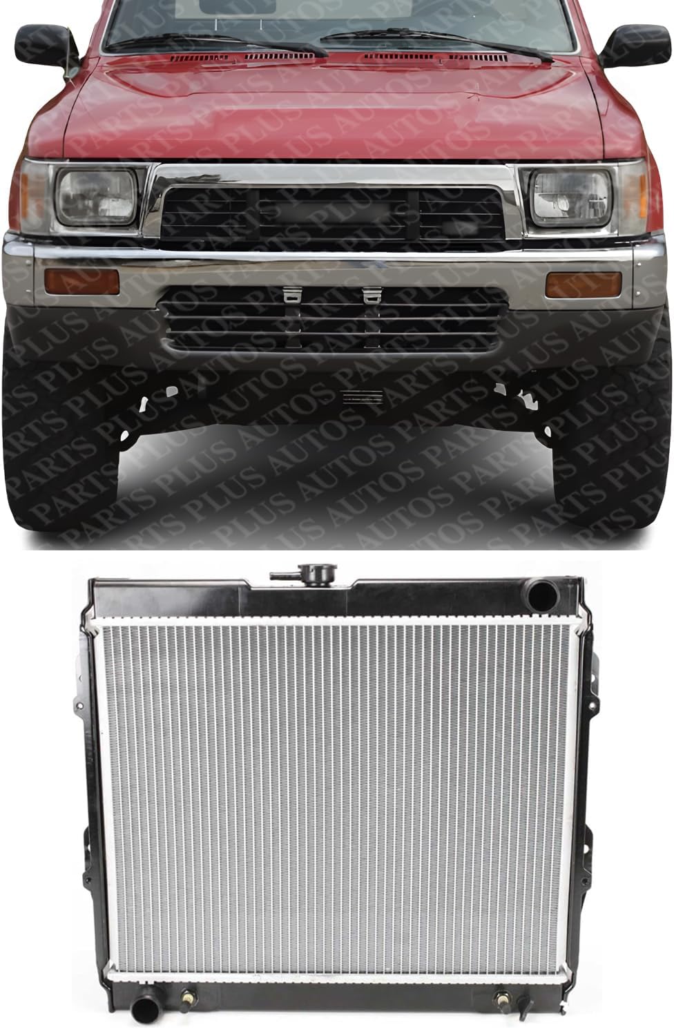 Front Radiator Aluminum Core Direct Replacement Compatible With 1984-1995 Toyota Pickup / 1994-1989 4Runner TO3010149 1640035360