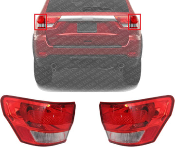 Set Of 2 Tail Light Outer Assembly Left Driver & Right Passenger Side Direct Replacement Compatible With 2011-2013 Jeep Grand Cherokee CH2805100 CH2804100 55079420AG 55079421AG