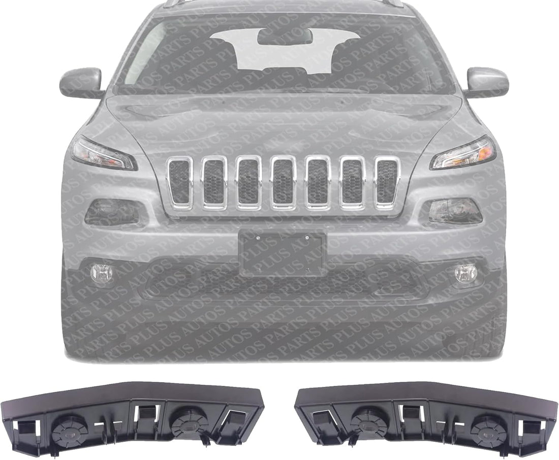 Set of 2 Front Bumper Upper Bracket Plastic Right Passenger & Left Driver Side Direct Replacement Compatible with 2014-2018 Jeep Cherokee CH1033102 CH1032102 68138675AC 68138375AC