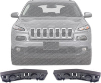 Set of 2 Front Bumper Upper Bracket Plastic Right Passenger & Left Driver Side Direct Replacement Compatible with 2014-2018 Jeep Cherokee CH1033102 CH1032102 68138675AC 68138375AC