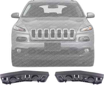 Set of 2 Front Bumper Upper Bracket Plastic Right Passenger & Left Driver Side Direct Replacement Compatible with 2014-2018 Jeep Cherokee CH1033102 CH1032102 68138675AC 68138375AC