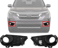Set Of 2 Front Fog Light Molding Plastic Right Passenger & Left Driver Side Direct Replacement Compatible With 2019-2022 Honda Pilot HO1039142 HO1038142 71102TG7A60 71107TG7A60