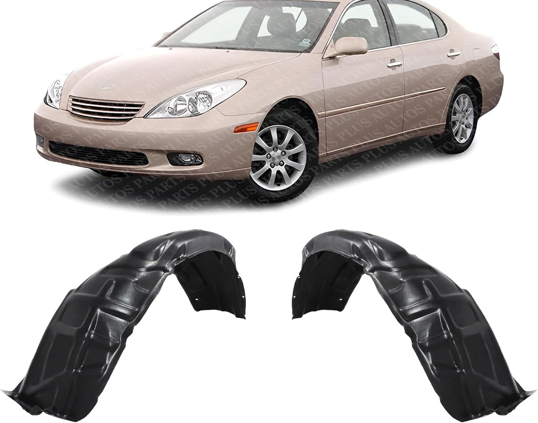 Set Of 2 Front Fender Liner Plastic Left Driver & Right Passenger Side Direct Replacement Compatible With 2002-2003 Lexus ES300 / 2004-2006 ES330 LX1251111 LX1250111