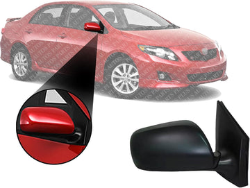 Front Power Mirror Manual Folding Heated Primed Right Passenger Side Direct Replacement Compatible With 2009-2013 Toyota Corolla TO1321247 8790802B01