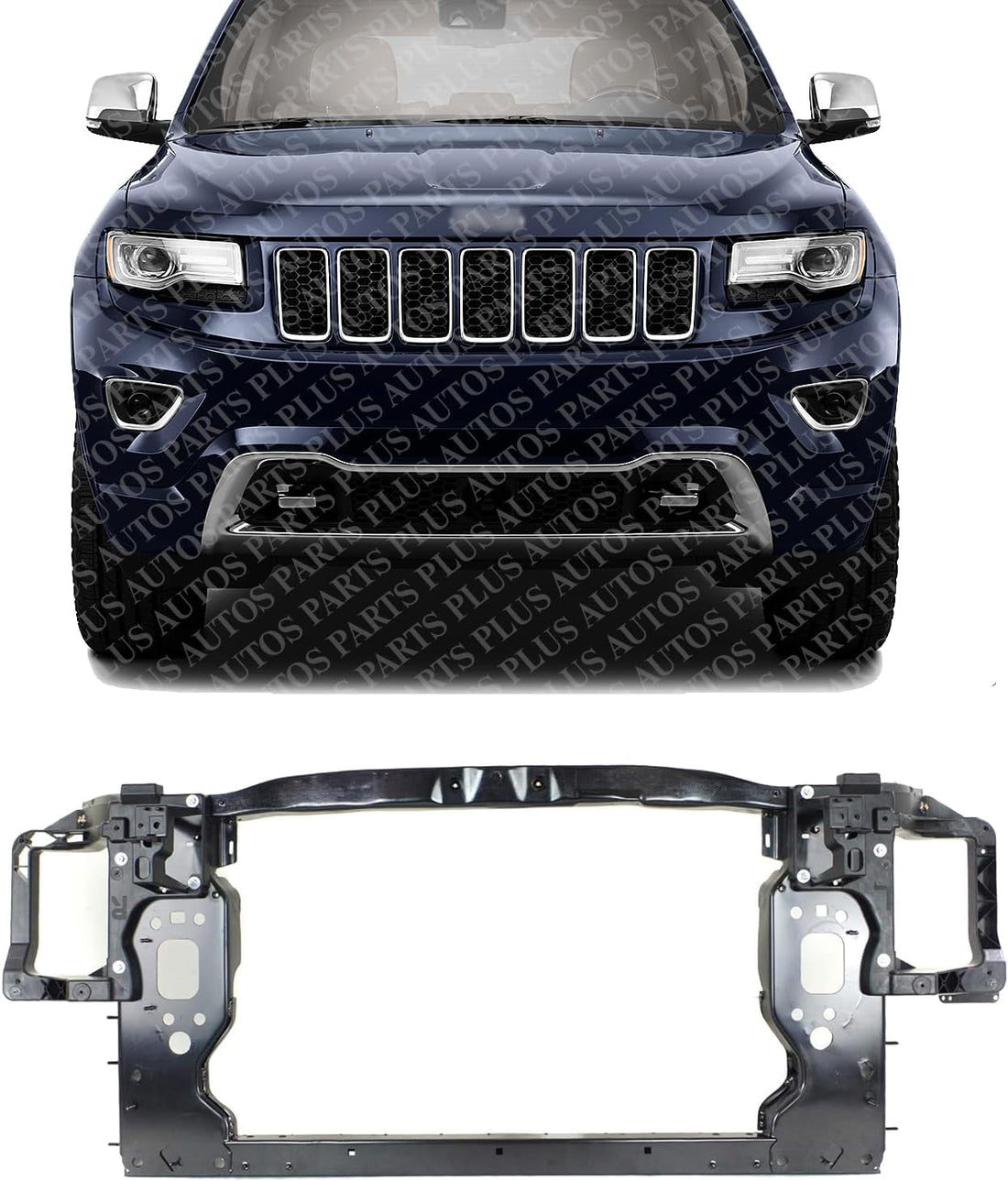 Front Radiator Support Assembly Plastic With Steel Direct Replacement Compatible With 2014-2018 Jeep Cherokee CH1225279 68227489AA-PFM