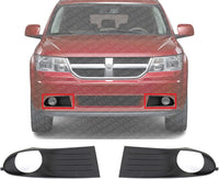 Set Of 2 Front Fog Light Molding Primed Plastic Right Passenger & Left Driver Side Direct Replacement Compatible With 2009-2013 Dodge Journey CH1039119 CH1038119 5178284AB 5178285AB