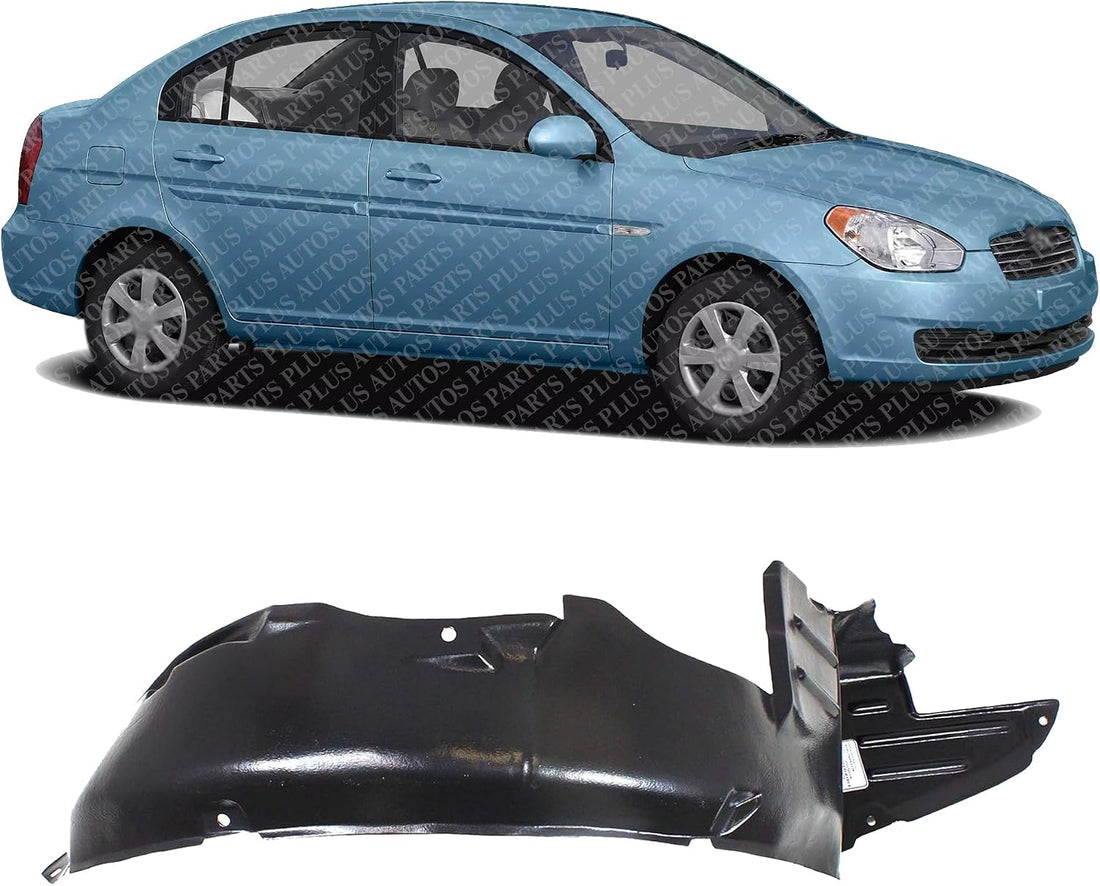 Front Fender Liner Right Passenger Side Direct Replacement Compatible With 2003-2006 Hyundai Accent HY1251106 8681225500