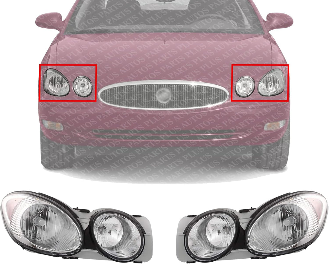 Set of 2 Front Headlight Assembly Right Passenger & Left Driver Side Direct Replacement Compatible With 2005-2007 Buick Allure/LaCrosse GM2518142 GM2519142 25942066 25942067