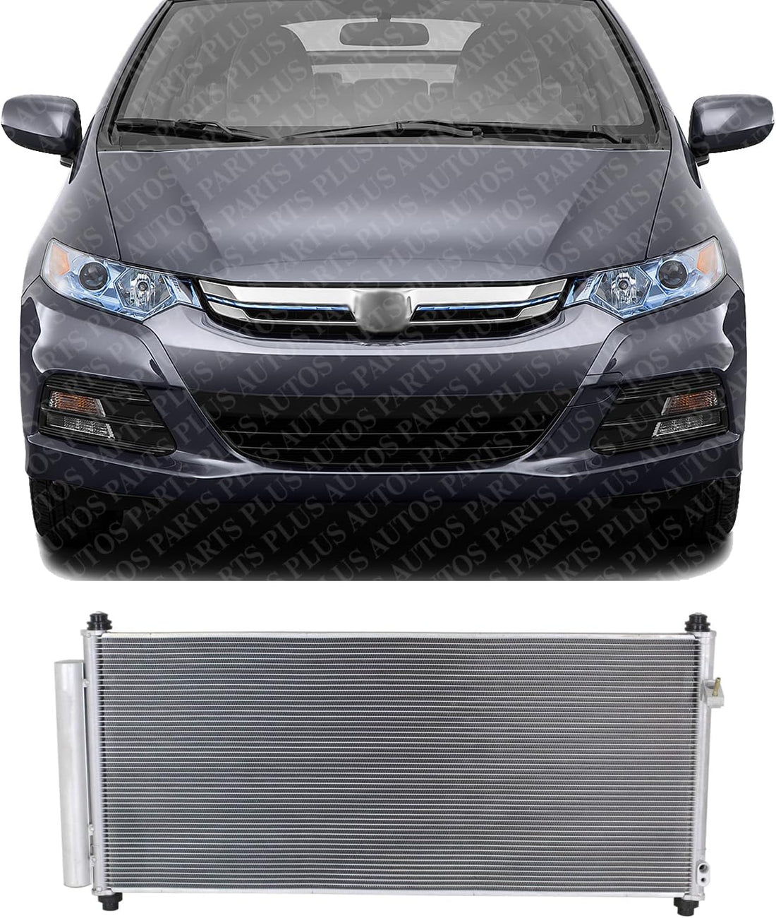 Front A/C Condenser Aluminum Core Direct Replacement Compatible With 2010-2014 Honda Insight / 2011-2016 CR-Z HO3030154 80110TM8A01 80100SZTG01