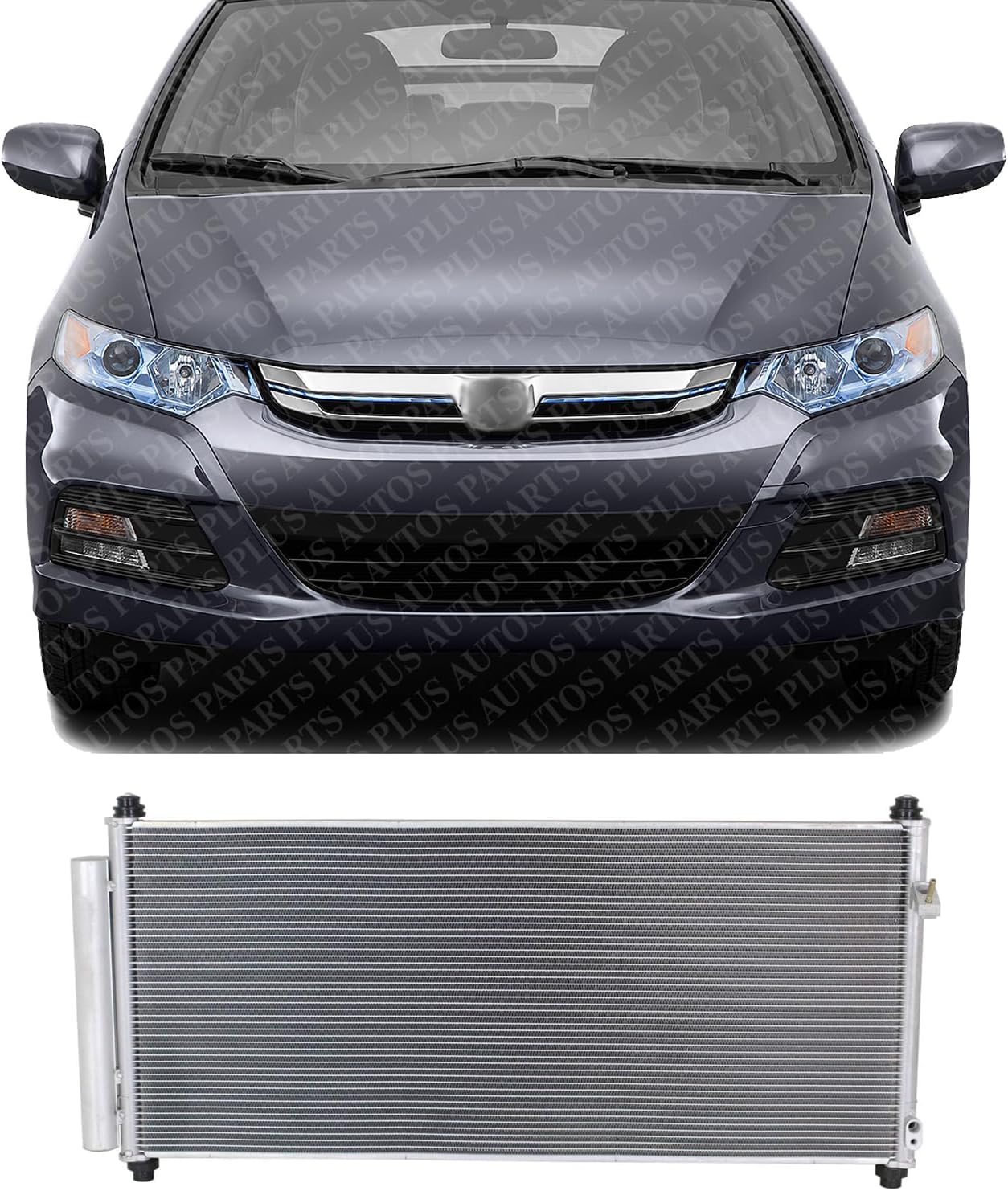 Front A/C Condenser Aluminum Core Direct Replacement Compatible With 2010-2014 Honda Insight / 2011-2016 CR-Z HO3030154 80110TM8A01 80100SZTG01