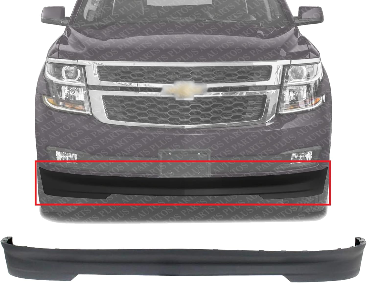 Front Lower Valance Air Deflector Textured Plastic Direct Replacement Compatible with 2015-2020 Chevrolet Suburban/Tahoe GM1095201 22936501