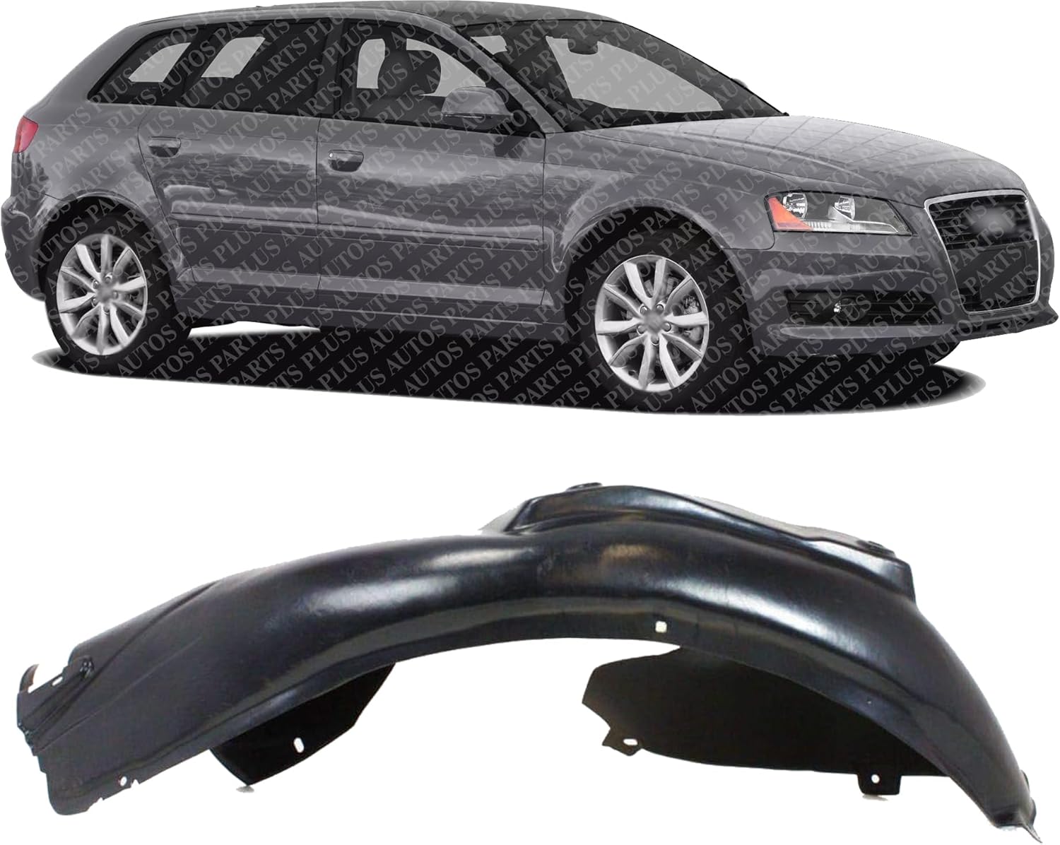 Front Fender Liner Rear Section Right Passenger Side Direct Replacement Compatible With 2006-2013 Audi A3 AU1251102 8P0821172G