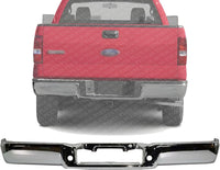 Step Bumper Face Bar Chrome Steel Without Rear Object Sensor Holes Direct Replacement Compatible With 2006-2008 Ford F-150 / Lincoln Mark LT FO1102358 8L3Z17906B