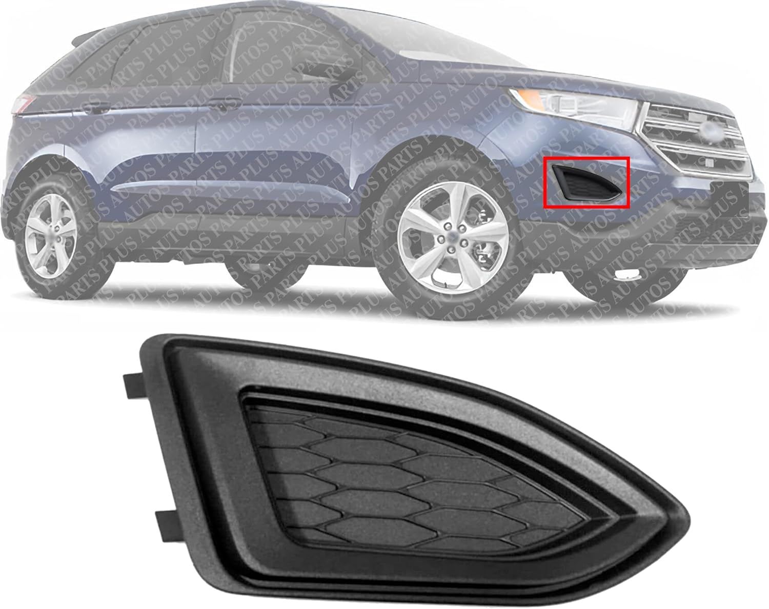 Front Fog Light Cover Right Passenger Side Direct Replacement Compatible With 2015-2018 Ford Edge FO1039177 FT4Z17B814AA