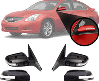 Set Of 2 Front Power Mirror Manual-Folding Non-Heated Primed Plastic Left Driver & Right Passenger Side Direct Replacement Compatible With 2007-2012 Nissan Altima NI1320220 NI1321220