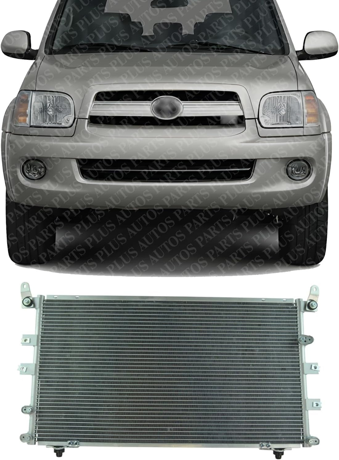 Front A/C Condenser Aluminum Core Direct Replacement Compatible With 2001-2007 Toyota Sequoia TO3030140 884600C080