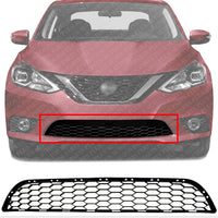 Front Bumper Grille Textured Without Intelligent Cruise Control Direct Replacement Compatible With 2016-2019 Nissan Sentra NI1036107 622543YU0A