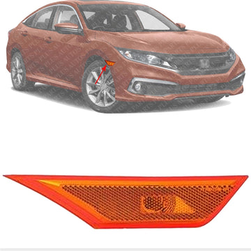 Front Side Marker Lamp Assembly Right Passenger Side Direct Replacement Compatible With 2016-2021 Honda Civic HO2551127 33800TBAA02