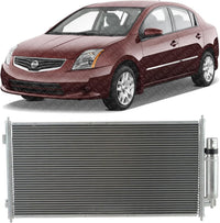 AUTOS PARTS PLUS Front AC Condenser Aluminum Direct Replacement Compatible With 2007-2012 Nissan Sentra NI3030162 92100ZE80A