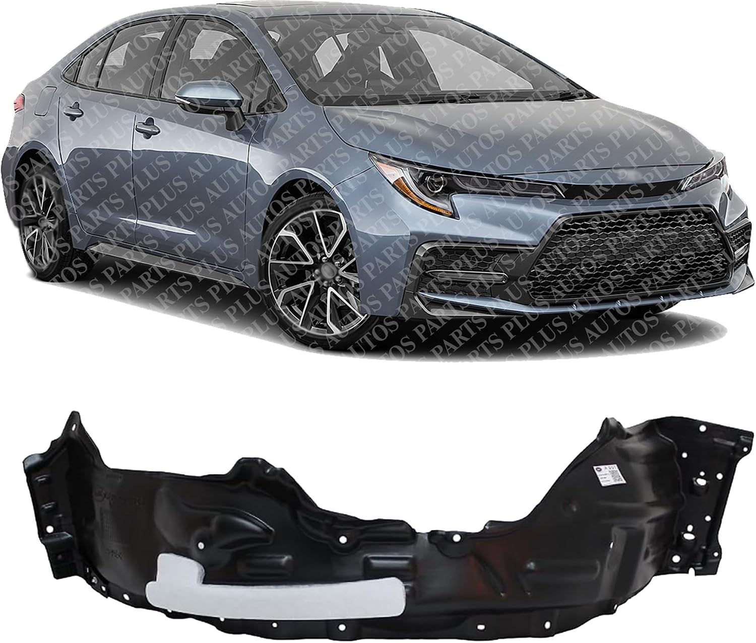 Front Fender Liner Right Passenger Side Direct Replacement Compatible With 2022-2023 Toyota Corolla TO1249252 538750A100
