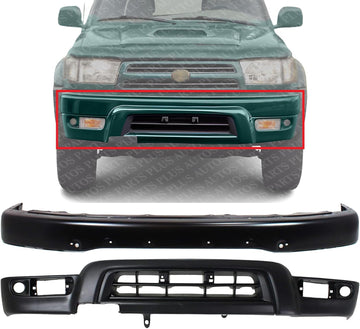 AUTOS PARTS PLUS Front Bumper Face Bar Primed + Lower Valance Panel With Fender Flare Hole Direct Replacement Compatible With 1999-2002 Toyota 4Runner TO1002166 TO1095181 5210135927 5391135912