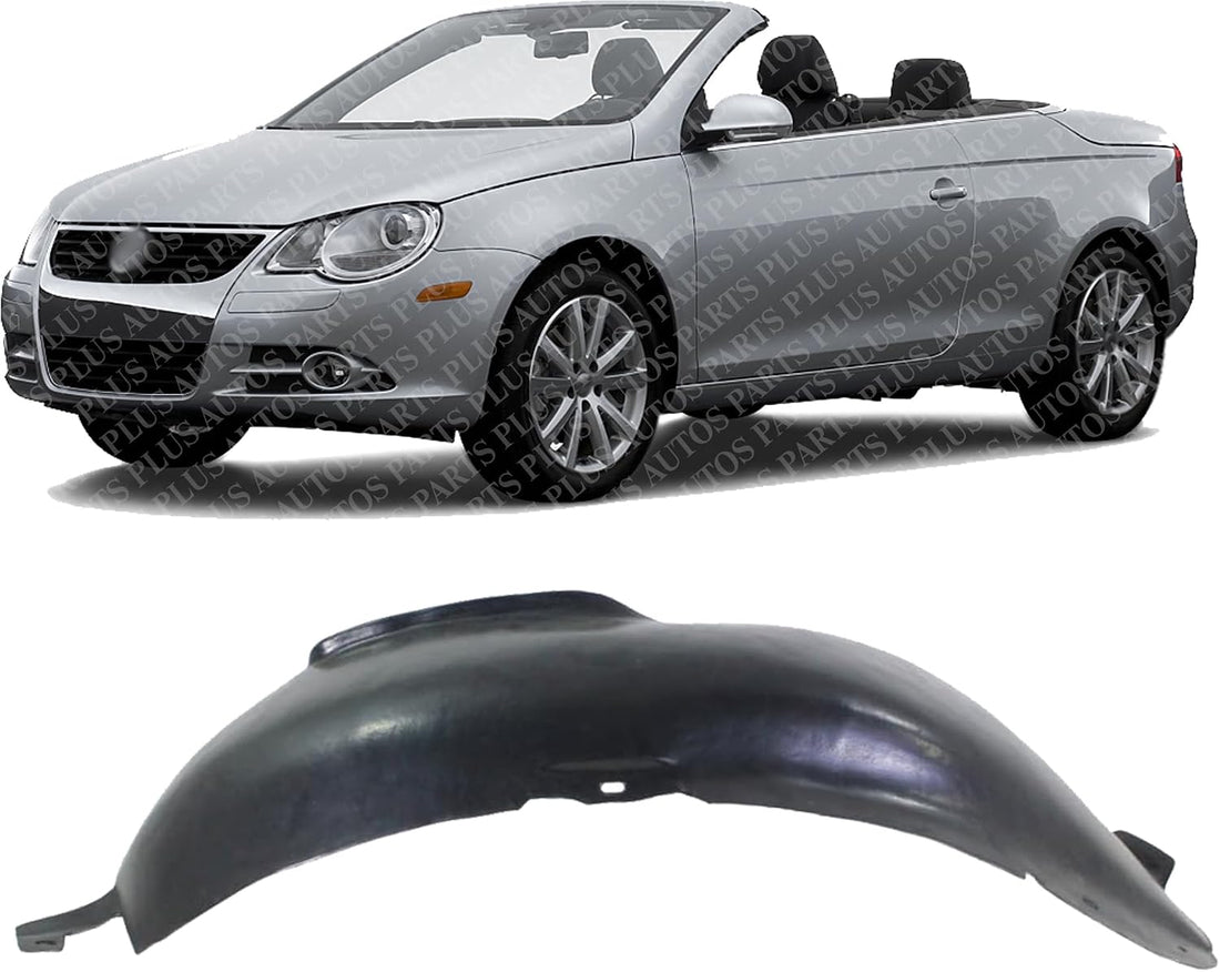 Front Fender Liner Rear Section Left Driver Side Direct Replacement Compatible With 2007 Volkswagen Eos VW1762100 1Q0805977A