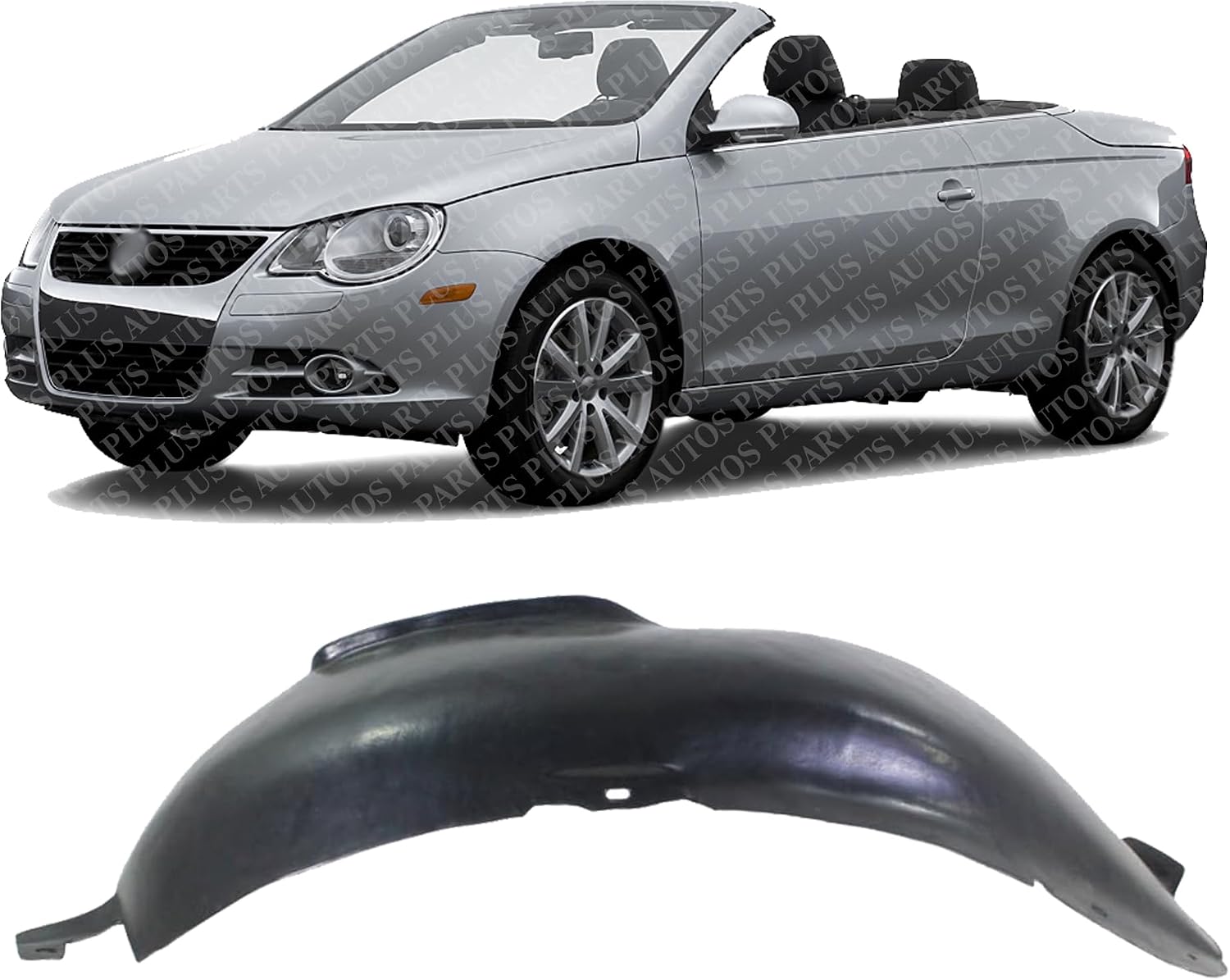 Front Fender Liner Rear Section Left Driver Side Direct Replacement Compatible With 2007 Volkswagen Eos VW1762100 1Q0805977A