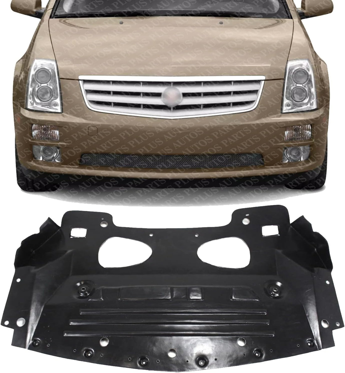 Front Engine Splash Shield Under Cover Air Deflector Direct Replacement Compatible with 2005-2009 Cadillac STS GM1228126 25802477