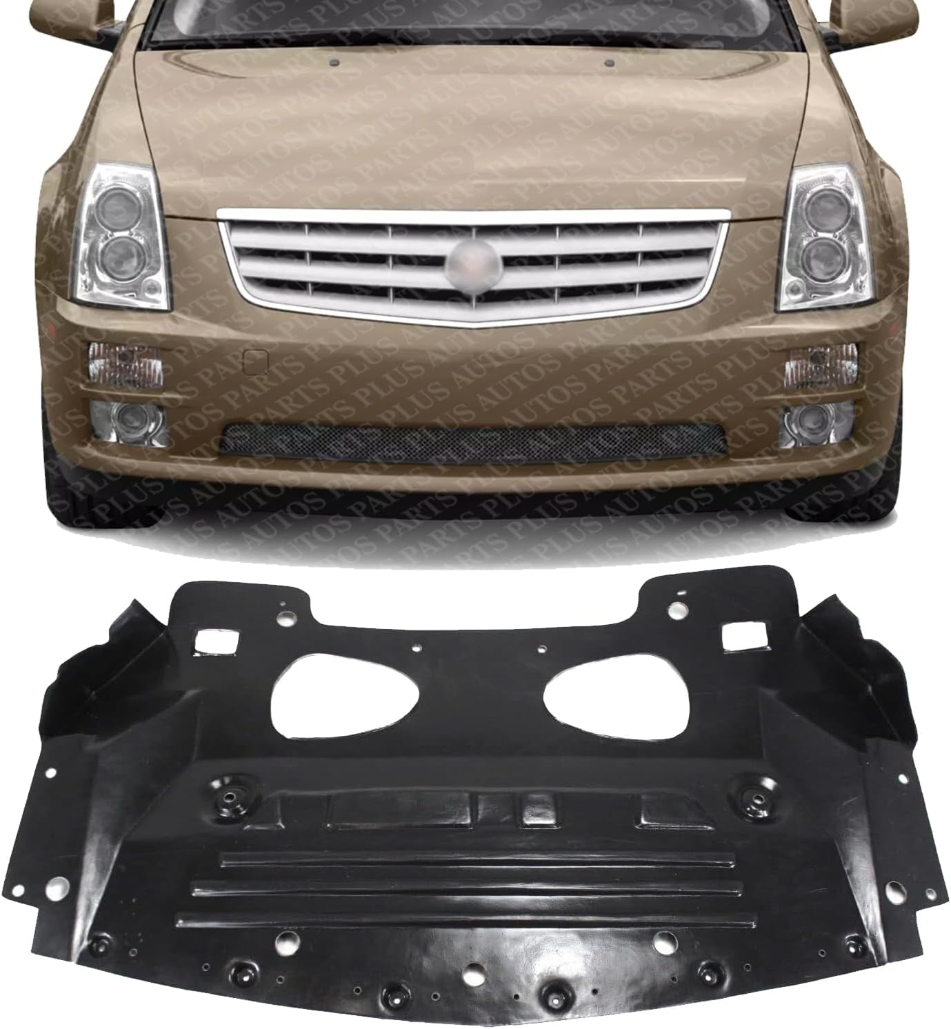 Front Engine Splash Shield Under Cover Air Deflector Direct Replacement Compatible with 2005-2009 Cadillac STS GM1228126 25802477