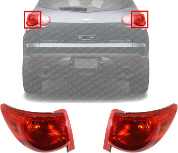 Set Of 2 Tail Light Outer Assembly Red Lens Left Driver & Right Passenger Side Direct Replacement Compatible With 2009-2012 Chevrolet Traverse GM2801238 GM2800238 15912686 15912687