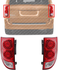 Set Of 2 Tail Light Assembly Left Driver & Right Passenger Side Direct Replacement Compatible With 2017-2019 Dodge Grand Caravan CH2801199 CH2800199 5182534AE 5182535AD