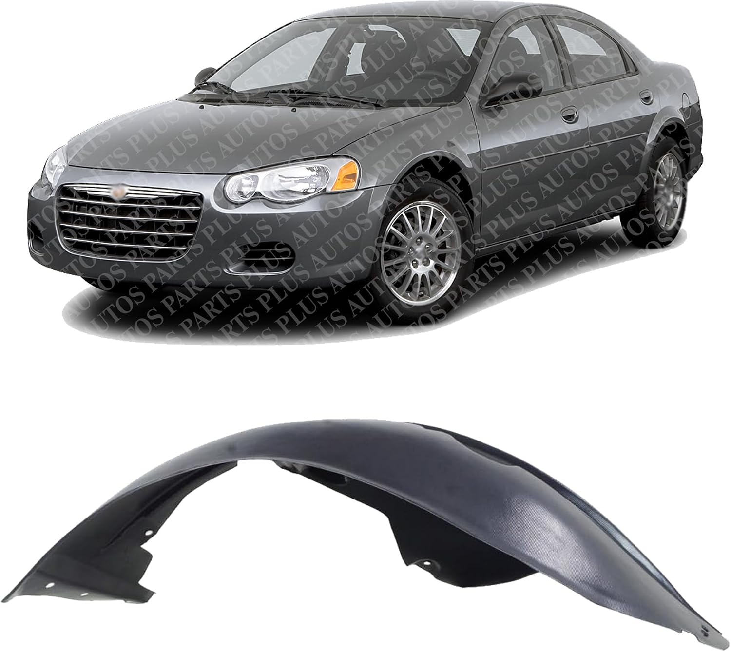 Front Fender Liner Rear Section Left Driver Side Direct Replacement Compatible With 2001-2006 Chrysler Sebring CH1248124 4878647AD